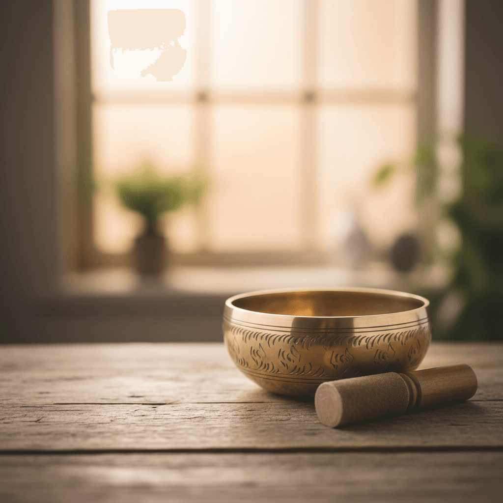 Bol chantant posé sur une table en bois